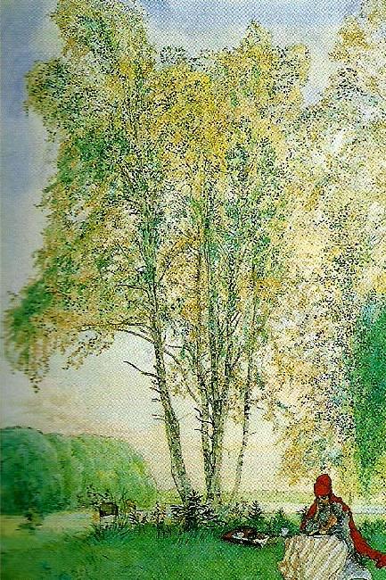 Carl Larsson unnader bjorkarna-bjorkarne china oil painting image